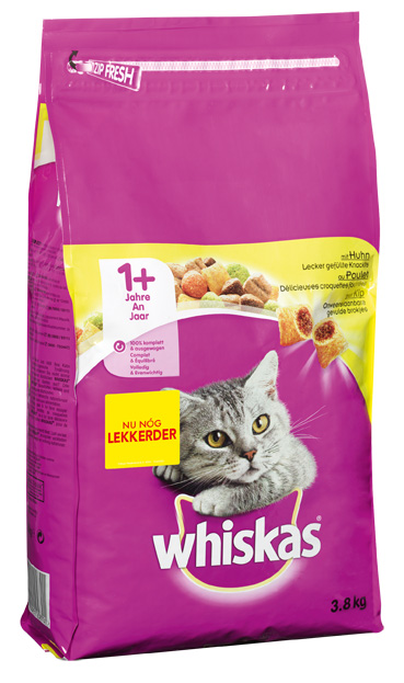 Whiskas 1+ Adult Droge Brokjes - Kattenvoer - 3800 - kip
