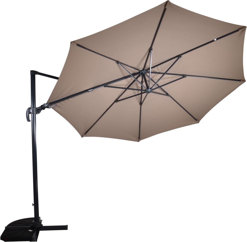 Lesli Living VirgoFlex - Zweefparasol - Taupe - 1.00x1.00x1.00 cm - 350.00 cm Lesli Living VirgoFlex - Zweefparasol - Taupe - 1.00x1.00x1.00 cm - 350.00 cm
