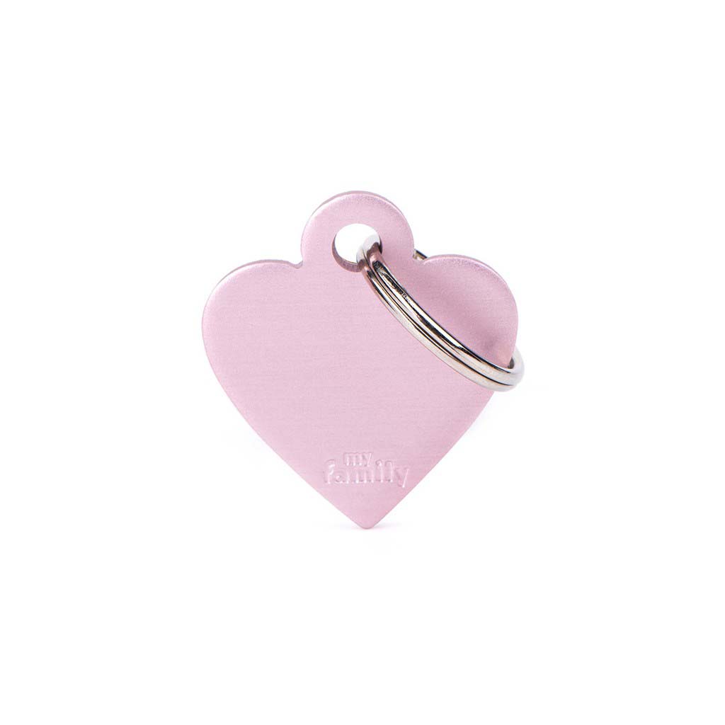 My Family Hart - Hondenpenning - 1.00 cm - roze - 1.00 cm - S - 2.80 cm